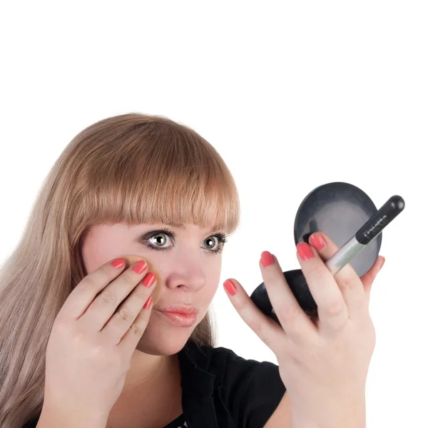 Girl making makeup — Stock Photo, Image