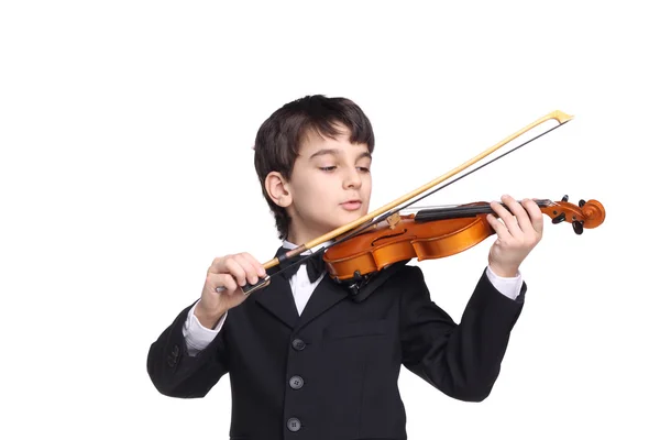 Ragazzo dormire suonare il violino — Foto Stock