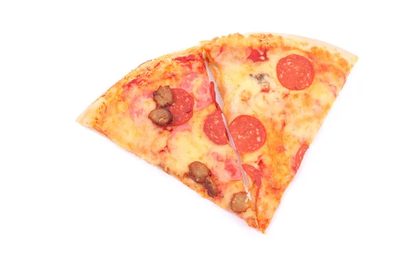 Pizza-Scheiben isoliert — Stockfoto