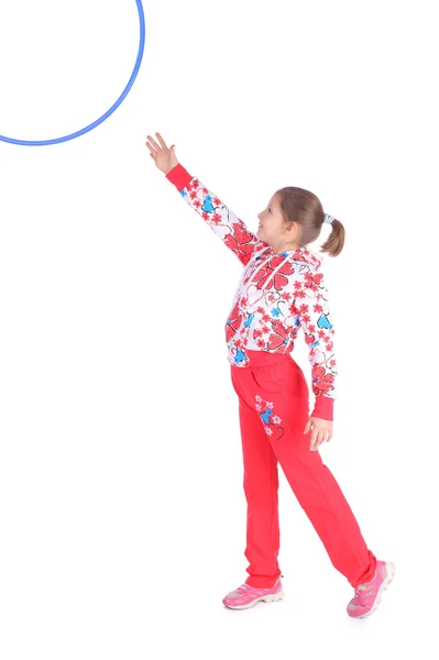 Pequeña chica gimnasta — Foto de Stock