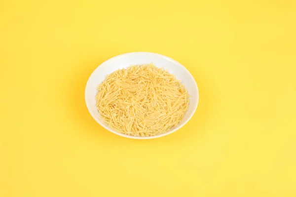 White plate of noodles — Stock Photo, Image