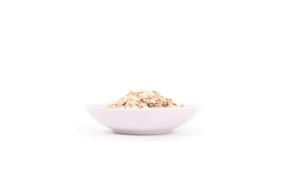 Plato blanco de avena — Foto de Stock