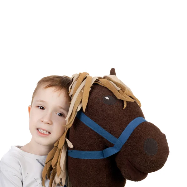 Jongen en paard — Stockfoto