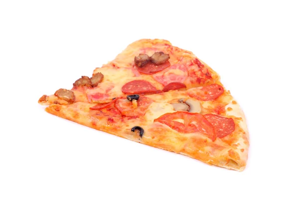 Pizza-Scheiben isoliert — Stockfoto