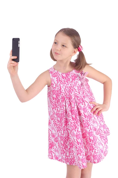 어린 소녀 selfie 만들기 — 스톡 사진