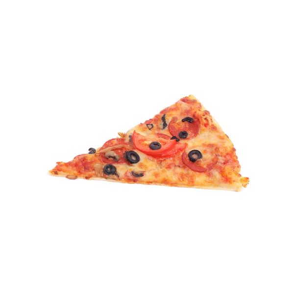 Kawałek pizzy na białym tle — Zdjęcie stockowe