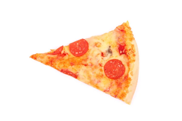 Fetta di pizza isolata — Foto Stock