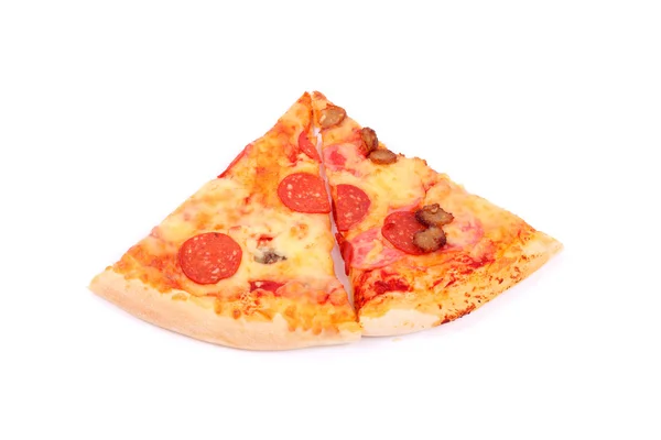 Pizza-Scheiben isoliert — Stockfoto