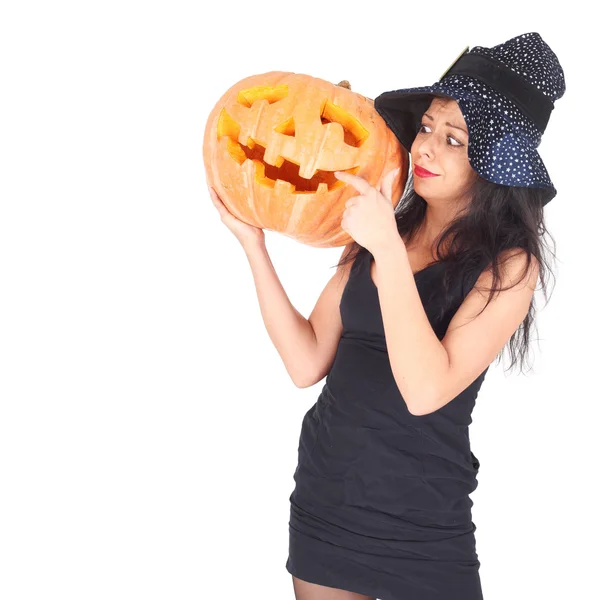 Halloween pumpkin girl — Stock Photo, Image