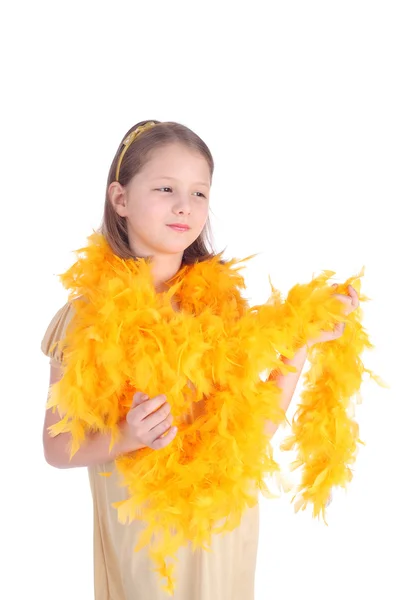 Menina com a boa de ouro — Fotografia de Stock