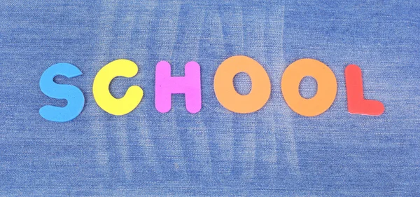 Palabra escolar en jea —  Fotos de Stock