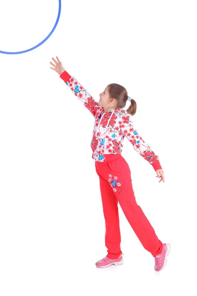 体操运动员的小女孩 — 图库照片