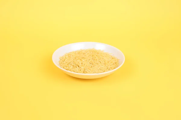 White plate of noodle — Stock Photo, Image