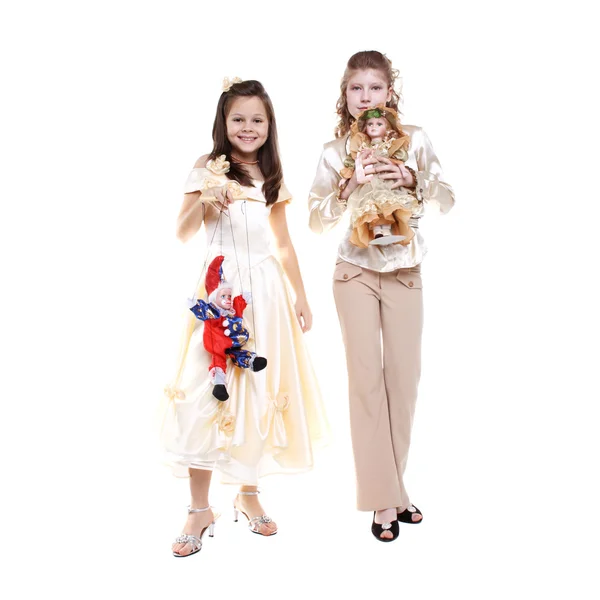 Kinderen in de feestelijke jurken — Stockfoto