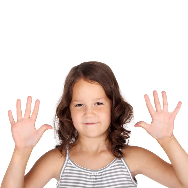 Little child showing her palms — Stock Photo, Image