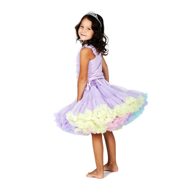 Klein meisje in een feestelijke jurk — Stockfoto