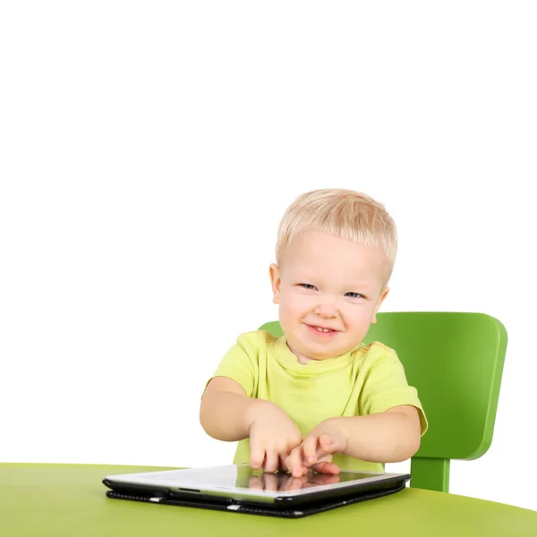Boy with the tablet PC — Stock Photo, Image
