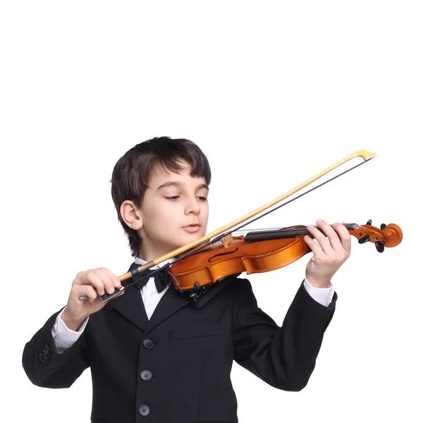 Junge spielt Geige lizenzfreie Stockbilder
