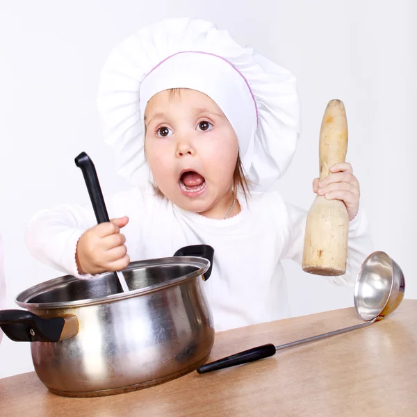 Little cook kid — Stockfoto