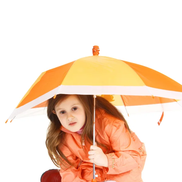 Orange paraply närbild — Stockfoto