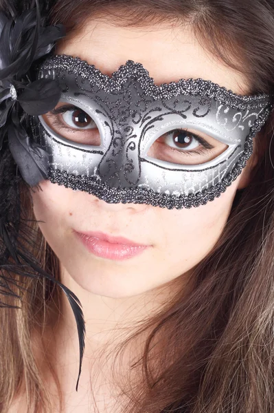 Girl in a mask — Stock Photo, Image