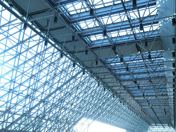 Transparent ceiling of modern building