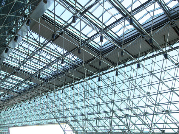 Transparent ceiling of modern building