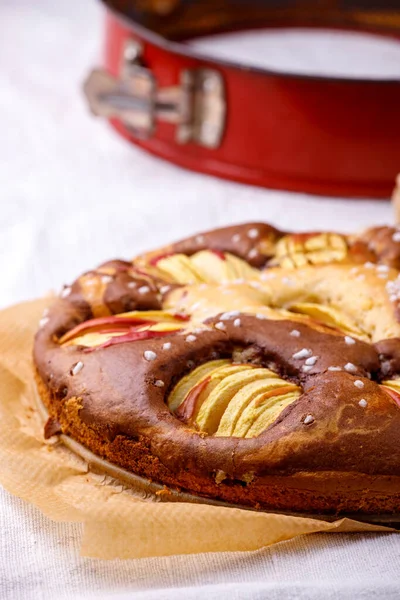 Apple Cake Baking Paper — Stock Photo, Image