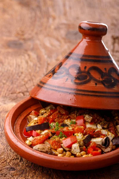 Kippenvlees Een Tajine — Stockfoto