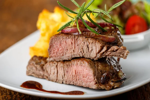 Slices Steak Plate — Stock Photo, Image