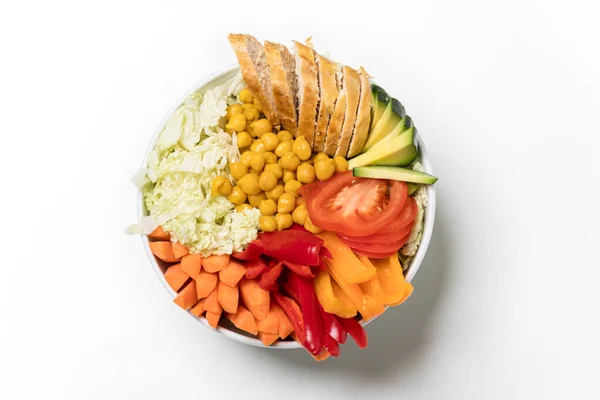 Buddha Bowl Chicken Wood — Stock Photo, Image