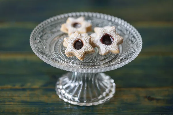 Christmas Cookies Green Wood — Stock Photo, Image