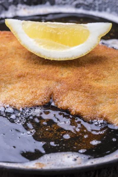 Worstjes Schnitzel Een Ijzeren Pan — Stockfoto