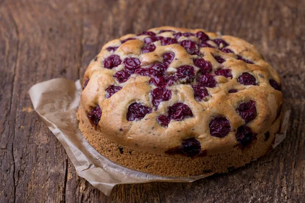 Home Made Cherry Cake Wood — Stock Photo, Image