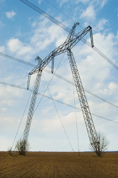 Zależność mocny elektryczny układ przeniesienia linii. — Zdjęcie stockowe