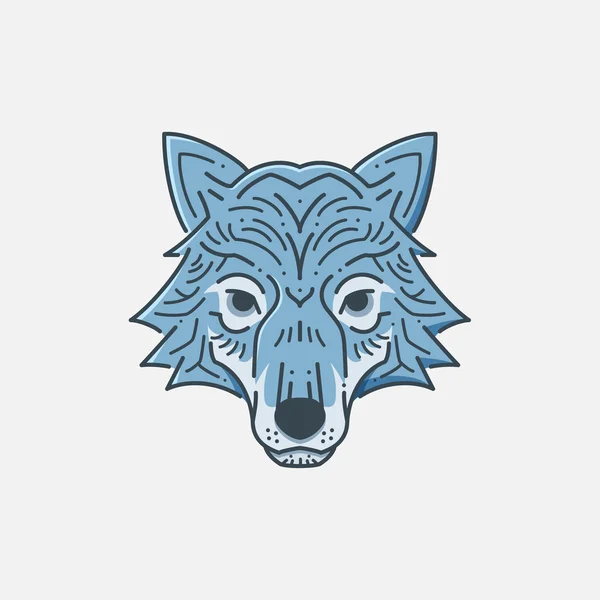 Línea de la cabeza de lobo — Archivo Imágenes Vectoriales