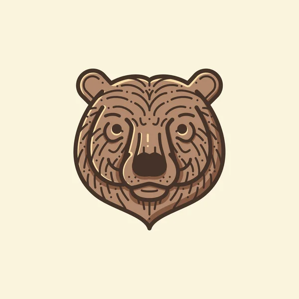 Bear hoofd lijn — Stockvector