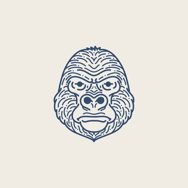 Gorila hlavy ilustrace — Stockový vektor