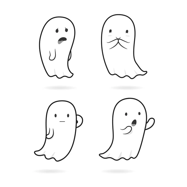 Cartoon fantasma lineart — Vettoriale Stock