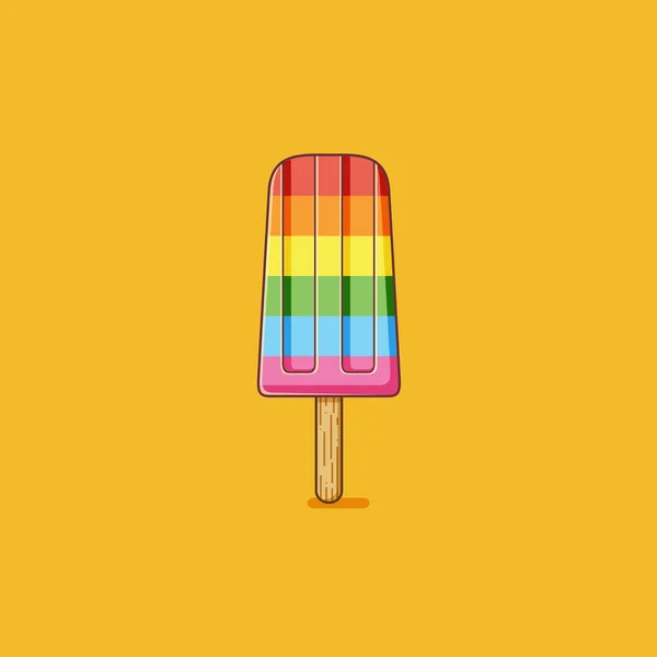 Palillo de hielo colorido arco iris — Vector de stock