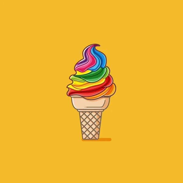 Helado de arco iris — Vector de stock