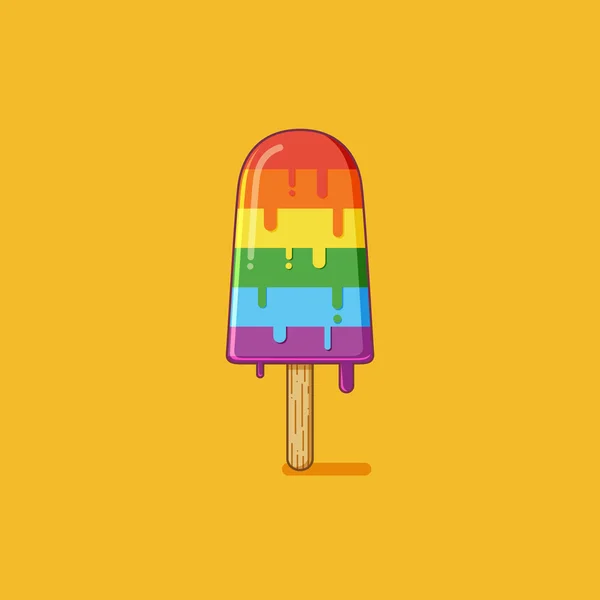 Rainbow színes popsicle Stock Vektor