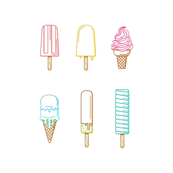 Línea de helado — Vector de stock