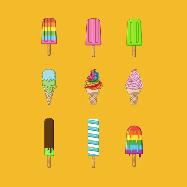 Set de helados — Vector de stock