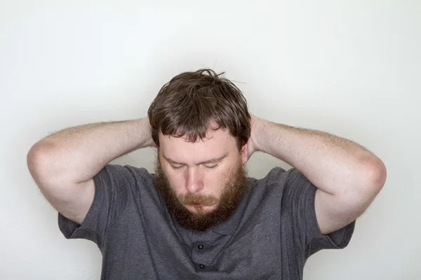 Homem Quer Pensando Duro Triste Deprimido Relaxante — Fotografia de Stock