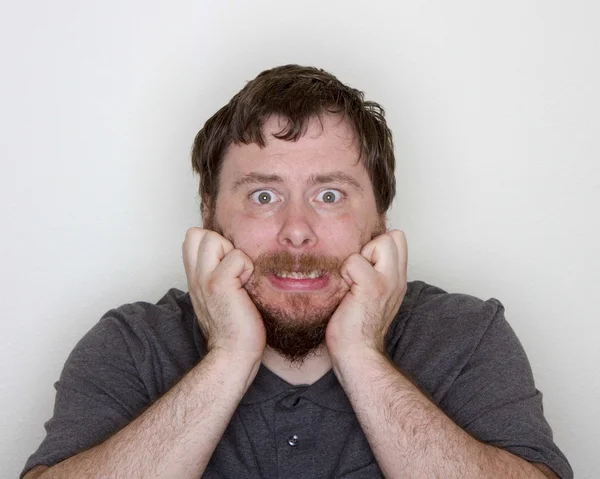 Man Who Expressing Fear Stress Scared Fear Anxiety — Stock Photo, Image