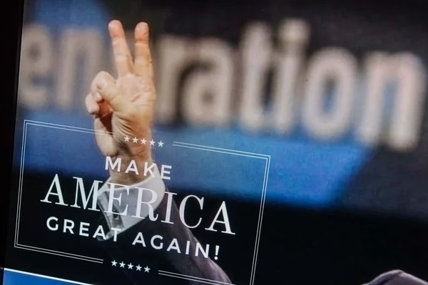 Caldwell Idaho Usa Mai 2016 Donald Trumpft Mit Seinem Wahlkampfslogan — Stockfoto