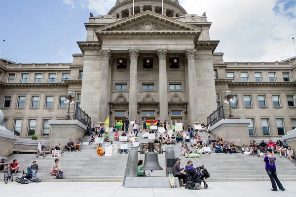 Boise Idaho Eua Maio 2016 Grupo Pessoas Apoio Legalização Maconha — Fotografia de Stock