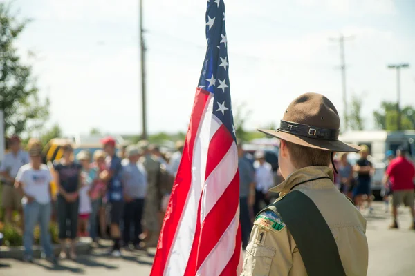 Meridian Idaho Usa Julio 2016 Miembro Los Boy Scouts Espera —  Fotos de Stock