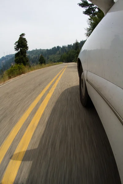 Sale Voiture Conduisant Milieu Nulle Part — Photo